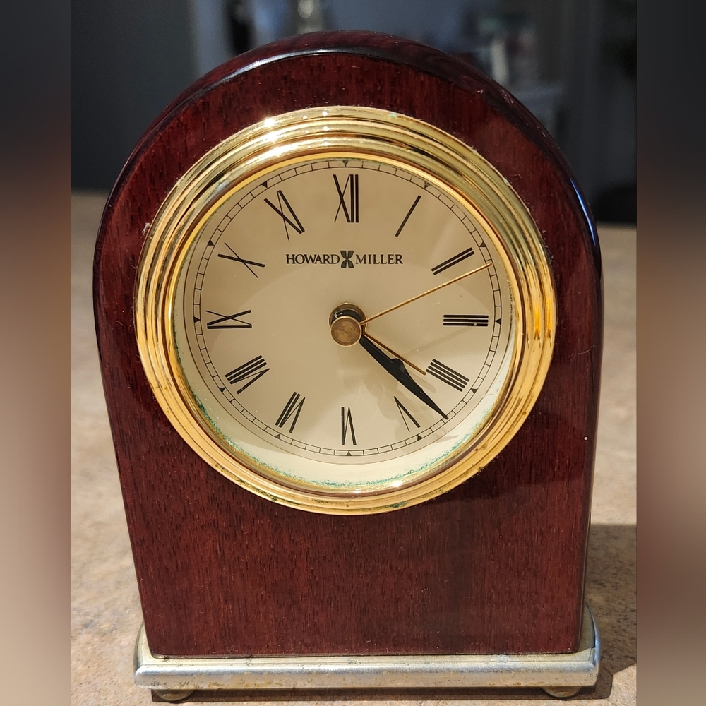 Howard Miller Classic Brown and Gold Table Clock